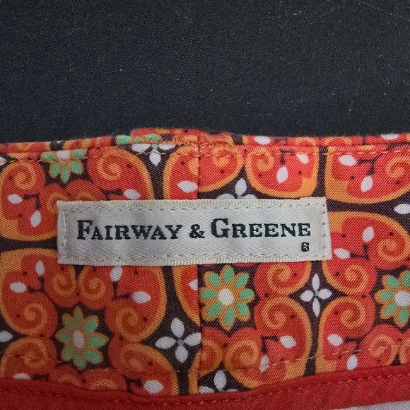 Fairway & Greene Womens Orange Geometric Print‎ Bermuda Shorts Size 10 - Picture 5 of 11